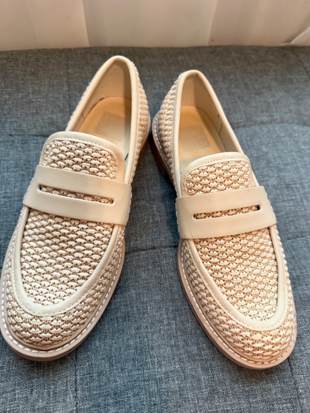 Dolce Vita woven raffia penny loafer